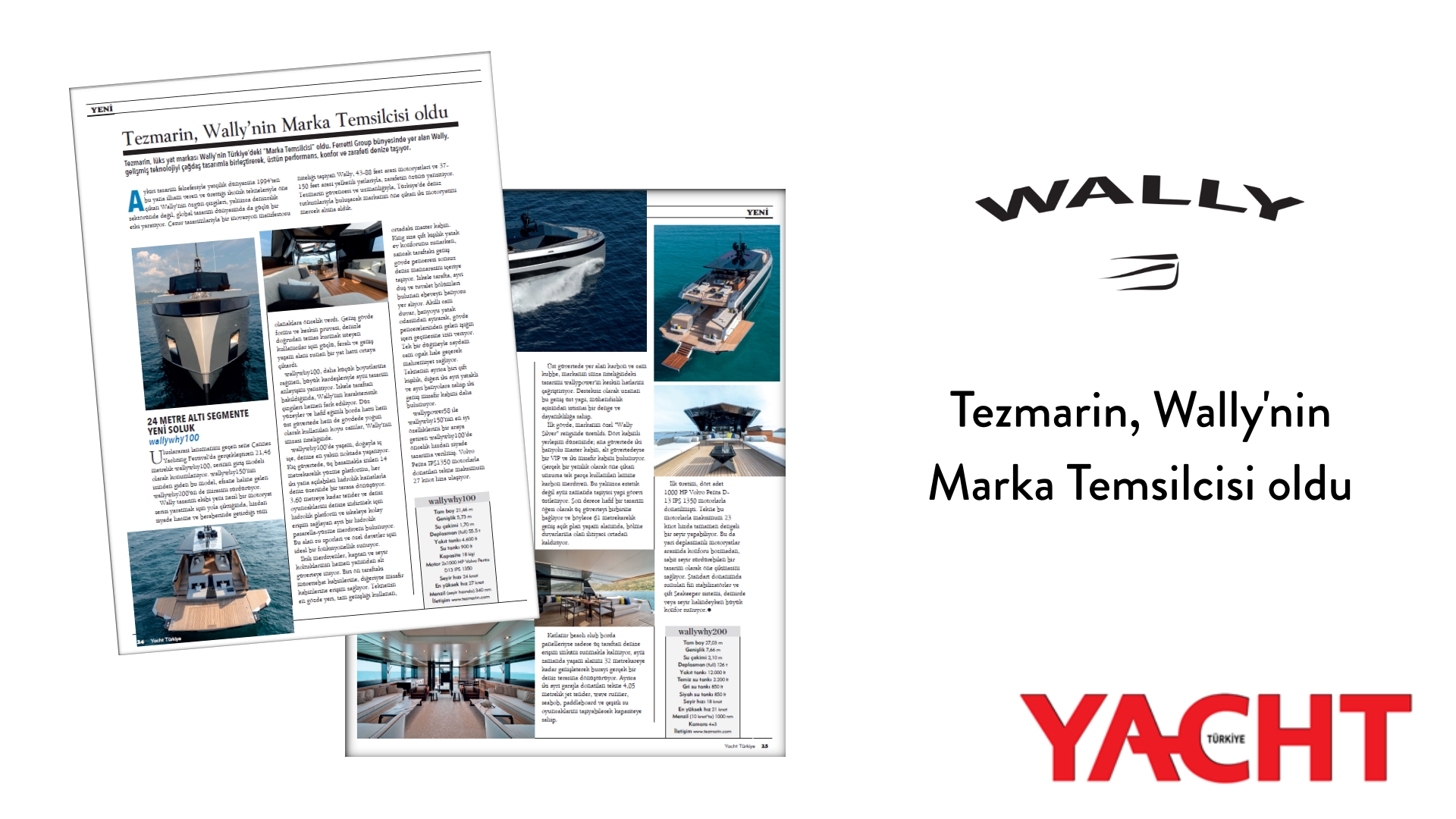 Yacht Türkiye, Kasım 2025 - Tezmarin, Wally'nin Marka Temsilcisi oldu